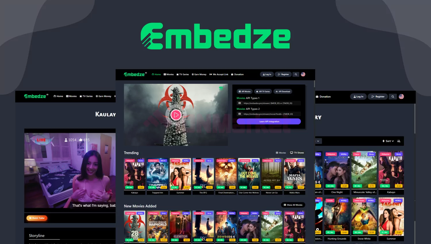 Embedze.Pro, Next StreamAPI, Movies & TV-Series - Manages Embed API Links