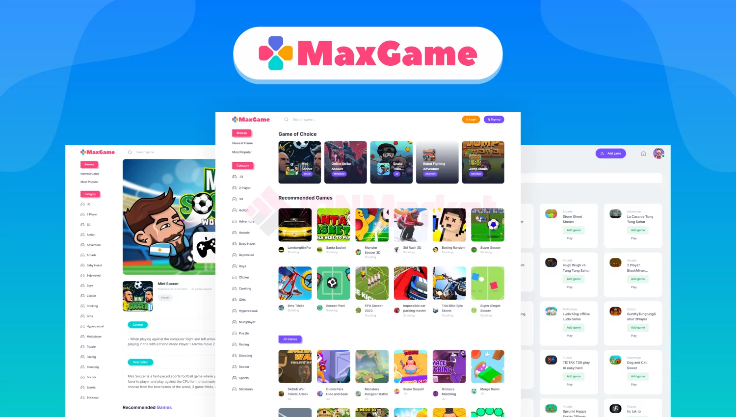 MaxGame - HTML5 Arcade Games, Support Game Scraper, One Click Import All Game