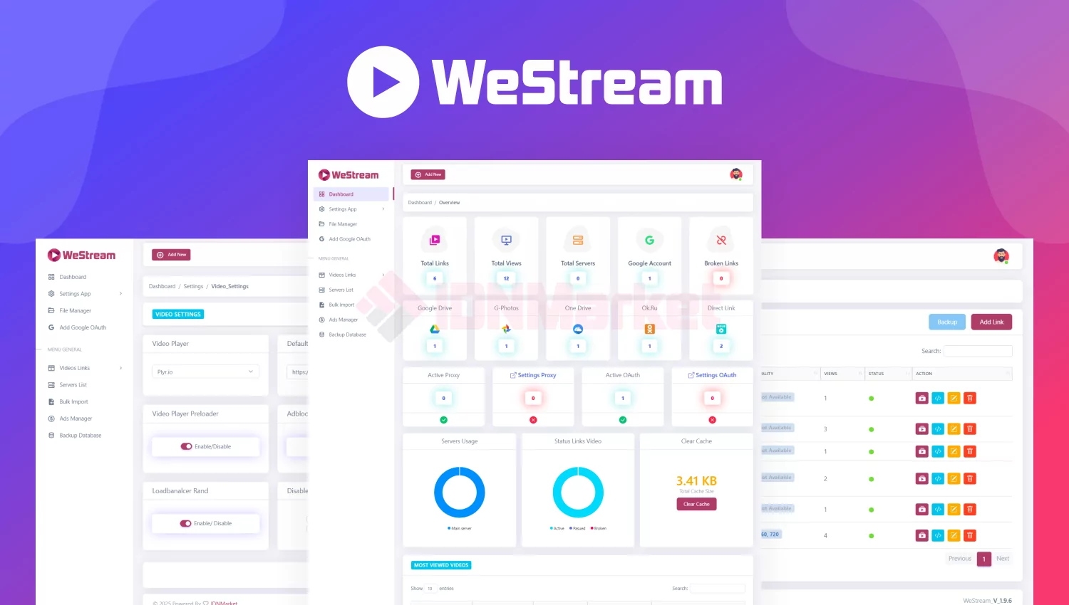 WeStream - Video Player Google Drive & File Manager, Loadblancer, Proxy Rotate, HLS Converter