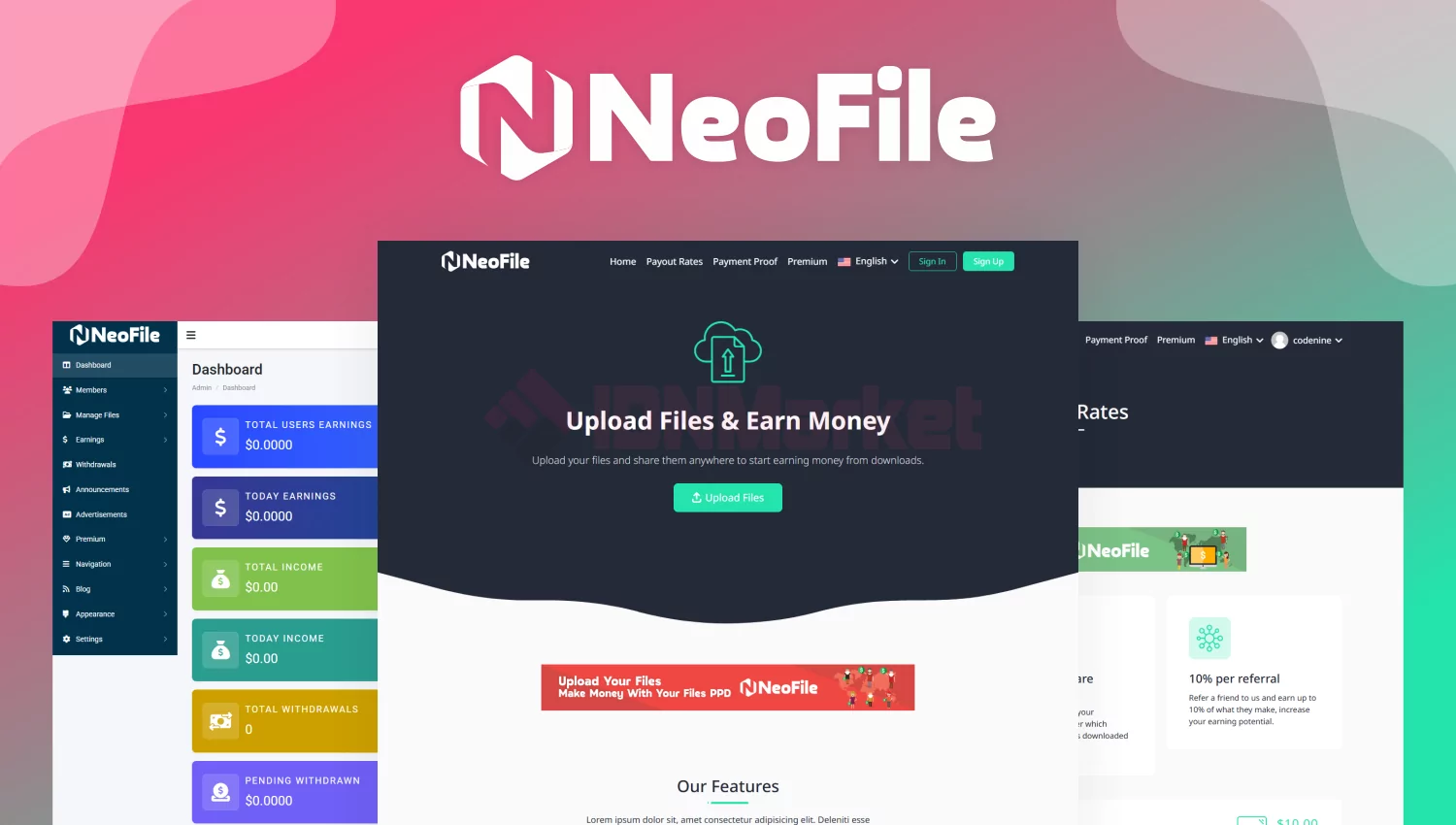 NeoFile - Upload File Sharing, Pay Per Download Platform
